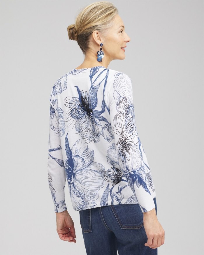 Chicos Summer Romance Floral Topper Cardigan - Alabaster Chicos Summer Romance Floral Topper Cardigan - Alabaster