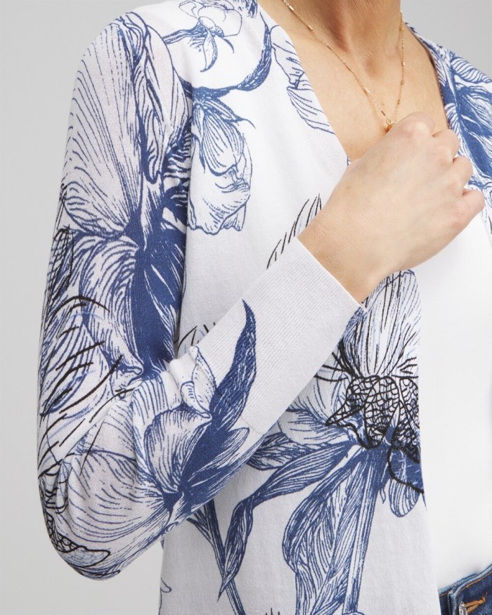 Chicos Summer Romance Floral Topper Cardigan - Alabaster Chicos Summer Romance Floral Topper Cardigan - Alabaster