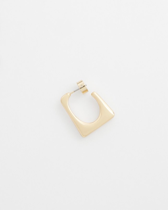 Chicos No Droop Gold Tone Square Hoops - Gold Chicos No Droop Gold Tone Square Hoops - Gold