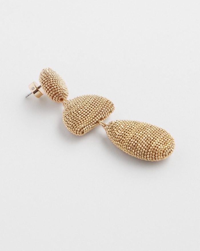 Chicos Gold Tone Linear Drop Earrings - Gold Chicos Gold Tone Linear Drop Earrings - Gold