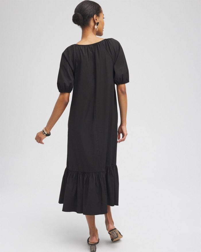 Chicos Poplin Ladder Detail Dress - Black Chicos Poplin Ladder Detail Dress - Black