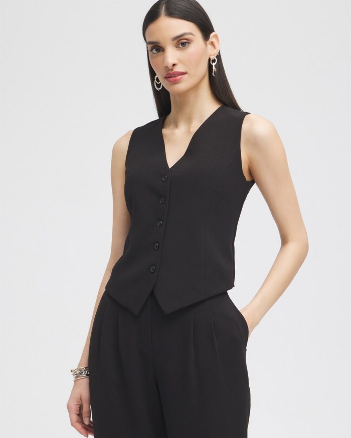Chicos Black Label Shirt Vest - Black Chicos Black Label Shirt Vest - Black