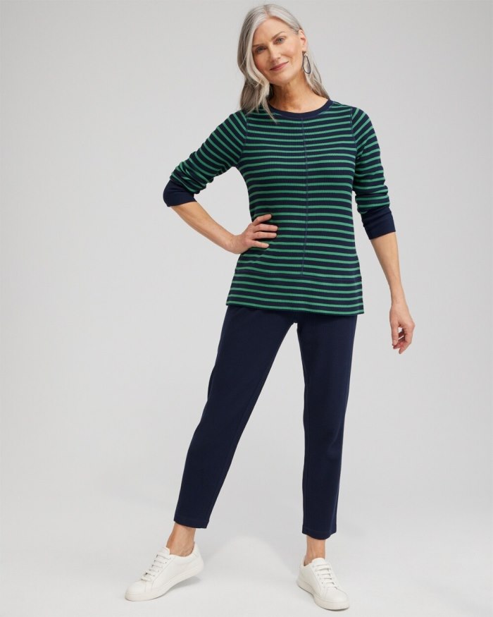 Chicos Zenergy Waffle Knit Stripe Top - Twisted Ivy Chicos Zenergy Waffle Knit Stripe Top - Twisted Ivy
