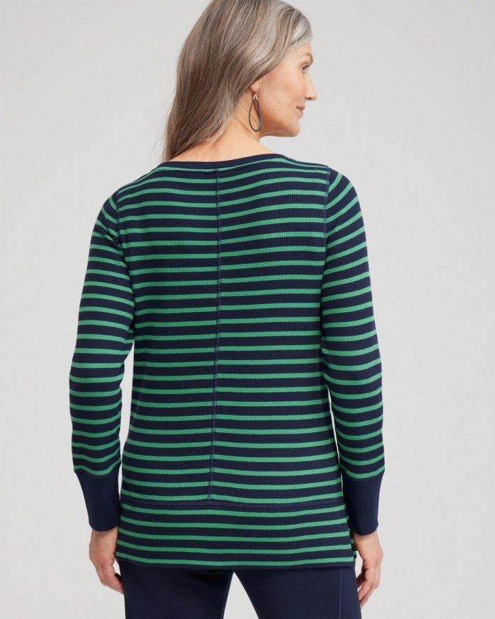 Chicos Zenergy Waffle Knit Stripe Top - Twisted Ivy Chicos Zenergy Waffle Knit Stripe Top - Twisted Ivy