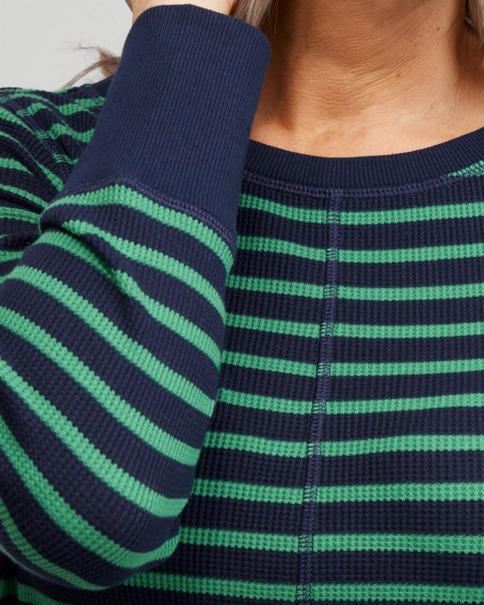 Chicos Zenergy Waffle Knit Stripe Top - Twisted Ivy Chicos Zenergy Waffle Knit Stripe Top - Twisted Ivy