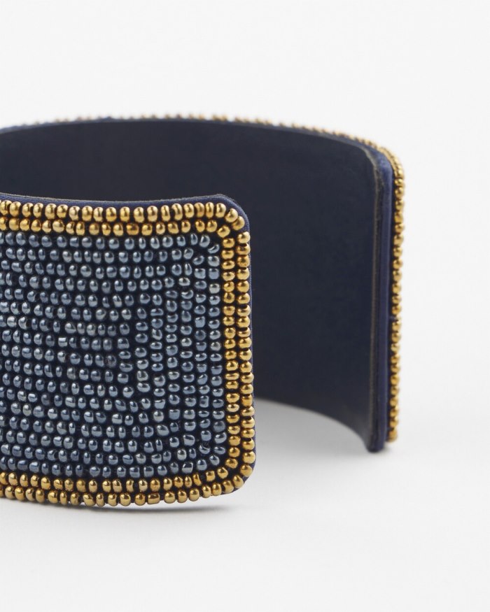 Chicos Seed Bead Cuff Bracelet - Navy Blue Chicos Seed Bead Cuff Bracelet - Navy Blue
