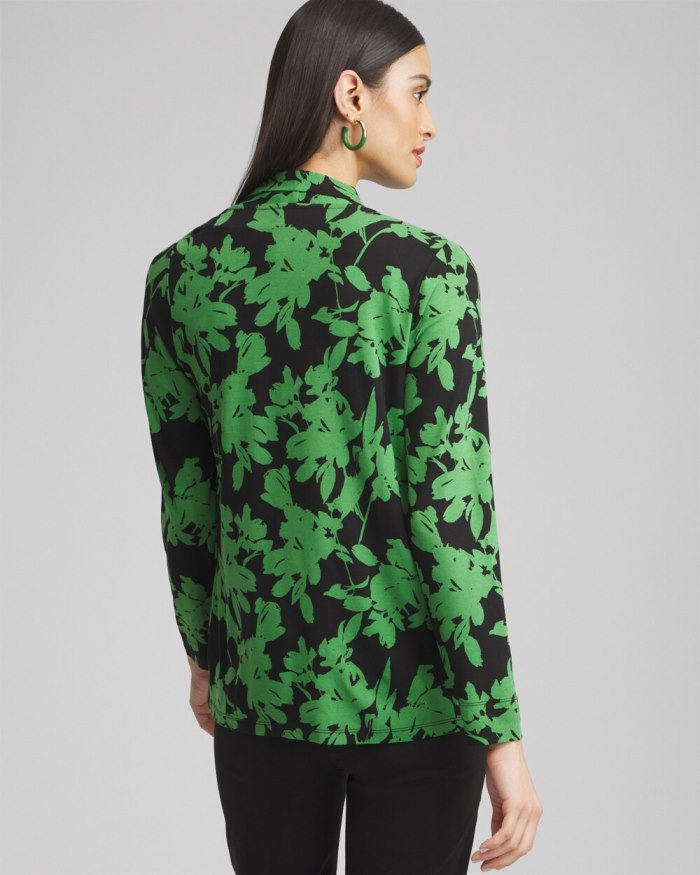 Chicos Touch of Cool Floral Easy Cardigan - Verdant Green Chicos Touch of Cool Floral Easy Cardigan - Verdant Green
