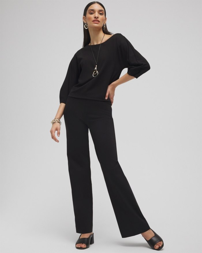 Chicos Ponte Off-The-Shoulder Top - Black Chicos Ponte Off-The-Shoulder Top - Black