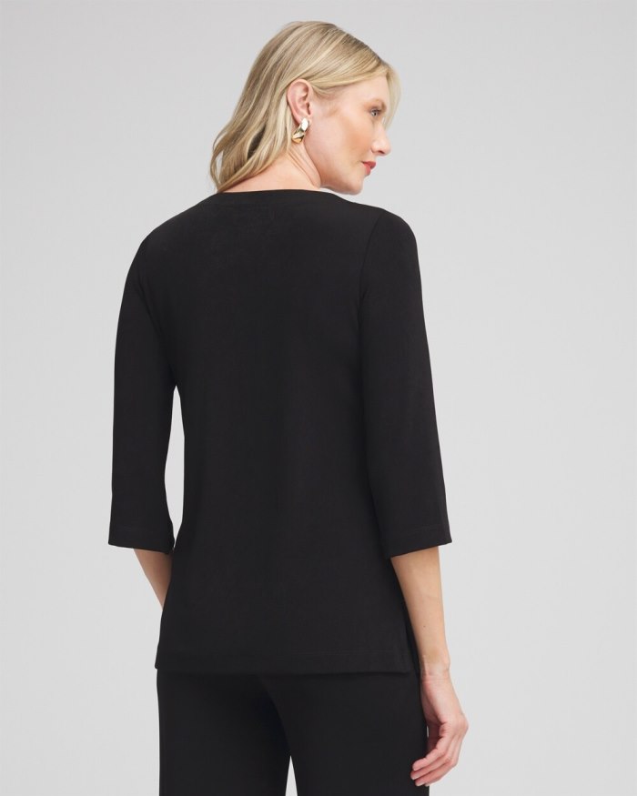 Chicos Travelers Lace Up Top - Travelers Black Chicos Travelers Lace Up Top - Travelers Black