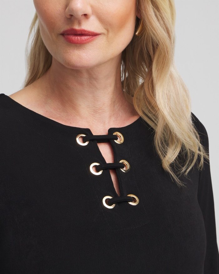 Chicos Travelers Lace Up Top - Travelers Black Chicos Travelers Lace Up Top - Travelers Black