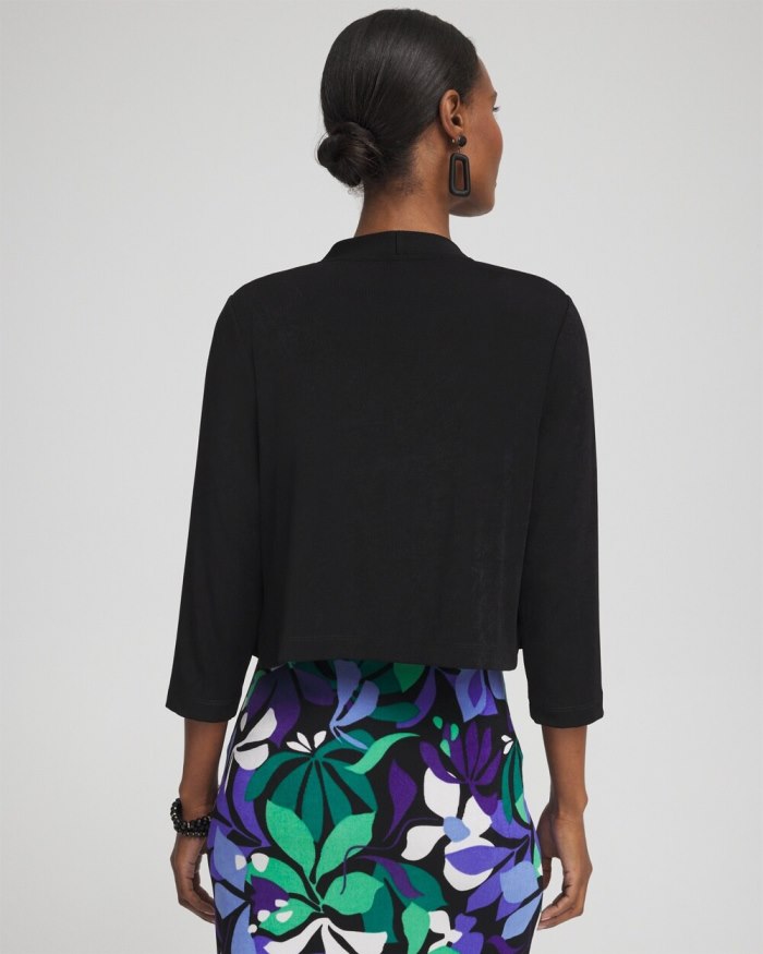 Chicos Travelers Cropped Cardigan - Travelers India Ink Chicos Travelers Cropped Cardigan - Travelers India Ink
