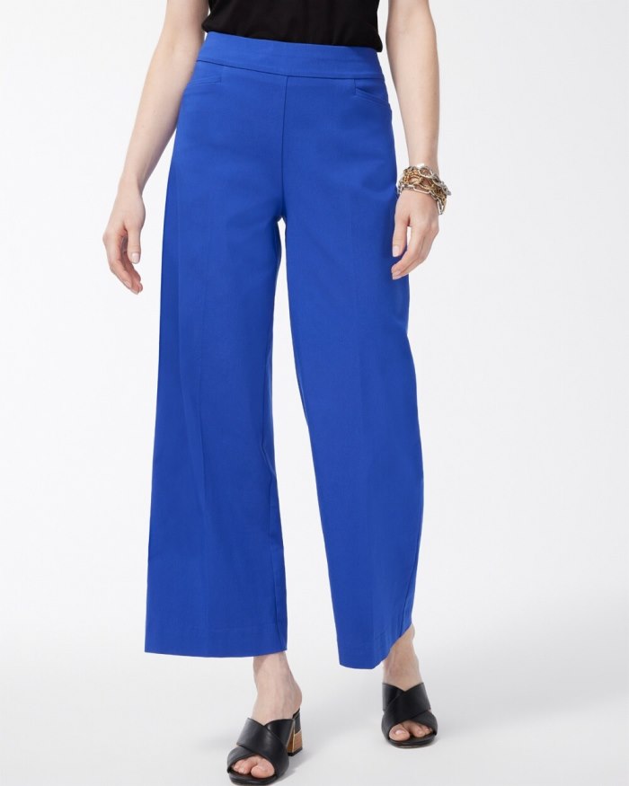 Chicos Brigitte Wide Leg Cropped Pants - Blue Grotto Chicos Brigitte Wide Leg Cropped Pants - Blue Grotto
