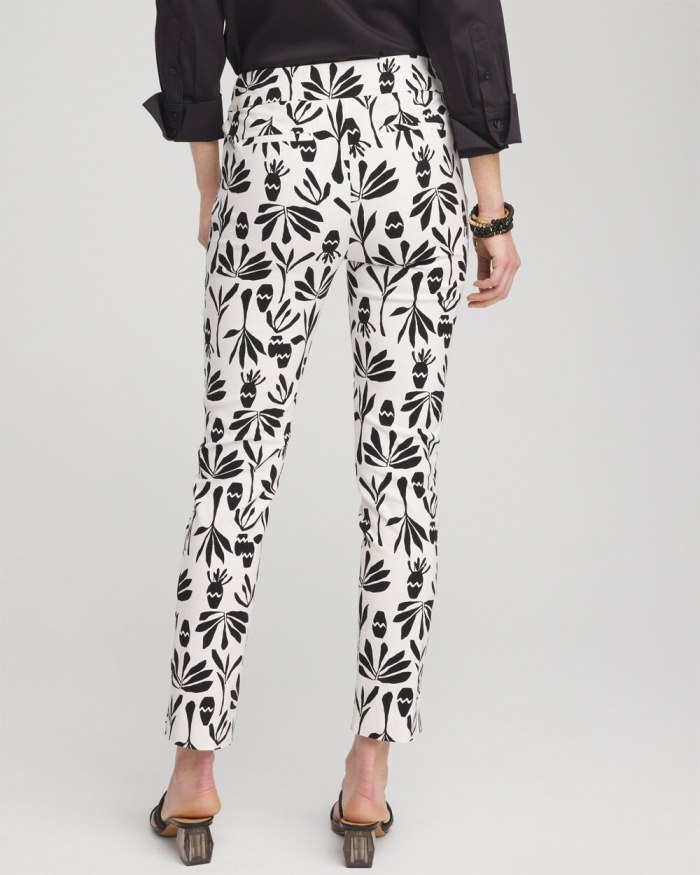 Chicos Brigitte Artisan Print Ankle Pants - Alabaster/Black Chicos Brigitte Artisan Print Ankle Pants - Alabaster/Black