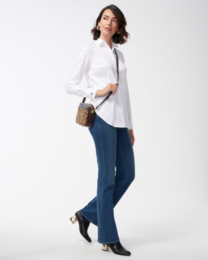 Chicos No-Iron Fitted Stretch Shirt - Spiced Red Chicos No-Iron Fitted Stretch Shirt - Spiced Red
