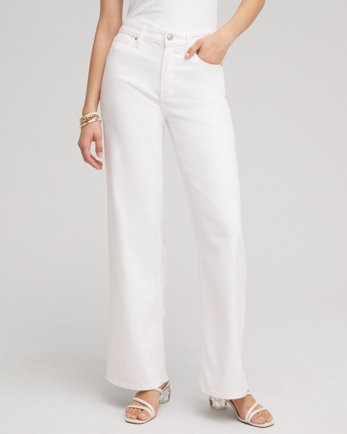 Chicos High Rise Wide Leg Jeans - Alabaster Chicos High Rise Wide Leg Jeans - Alabaster