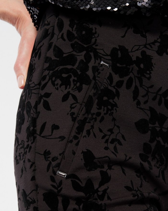 Chicos Juliet Floral Ankle Pants - Black Chicos Juliet Floral Ankle Pants - Black