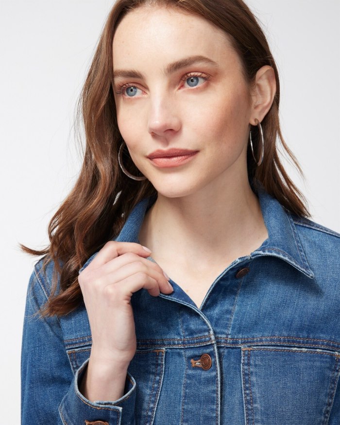 Chicos Cropped Denim Jacket - Bonsai Indigo Chicos Cropped Denim Jacket - Bonsai Indigo