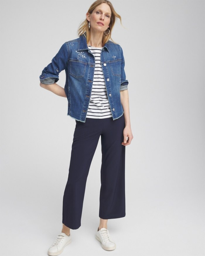 Chicos Zenergy UPF Knit Stripe Dolman Top - Classic Navy Chicos Zenergy UPF Knit Stripe Dolman Top - Classic Navy