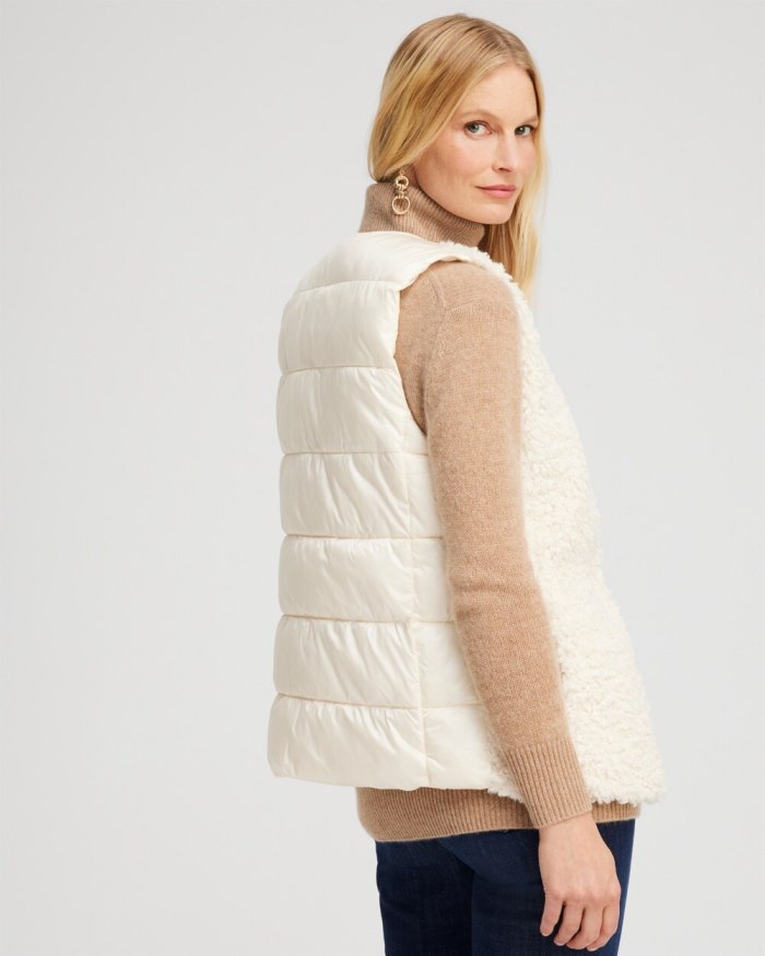 Chicos Shearling Vest - English Cream Chicos Shearling Vest - English Cream