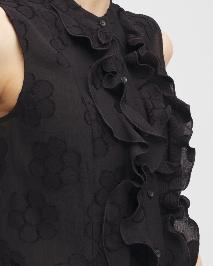 Chicos Black Label Ruffle Blouse - Black Chicos Black Label Ruffle Blouse - Black
