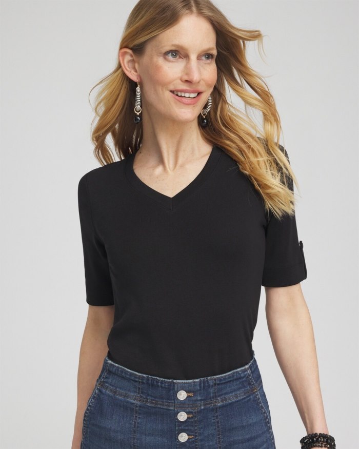 Chicos Everyday V-neck Tee - Black Chicos Everyday V-neck Tee - Black