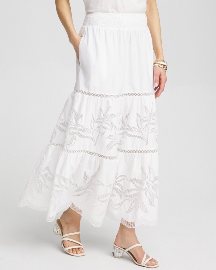 Chicos Poplin Pull-on Maxi Skirt - Alabaster Chicos Poplin Pull-on Maxi Skirt - Alabaster