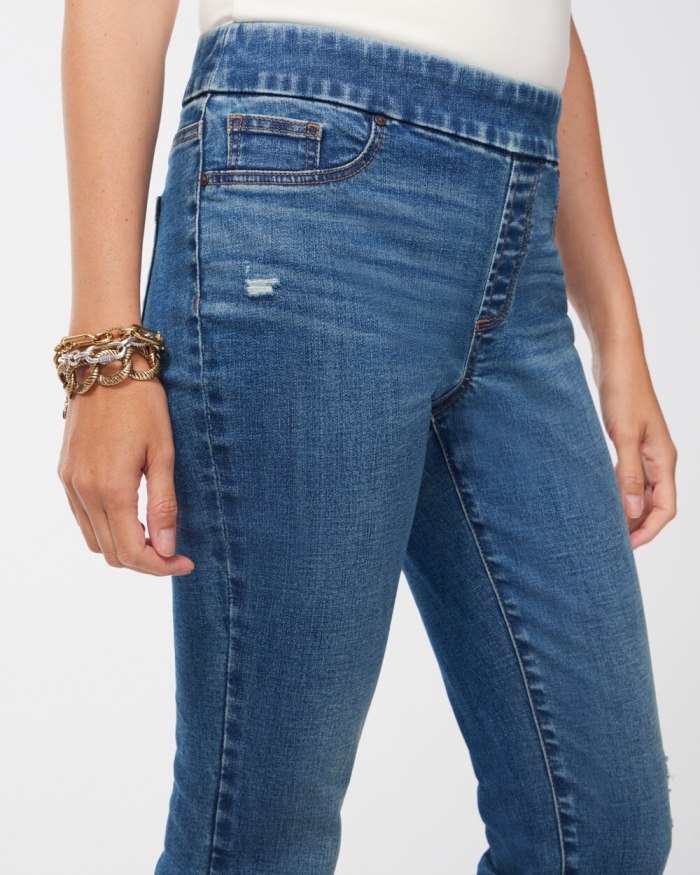 Chicos Studded Hem Pull-On Ankle Jeggings - Angel Road Indigo Chicos Studded Hem Pull-On Ankle Jeggings - Angel Road Indigo