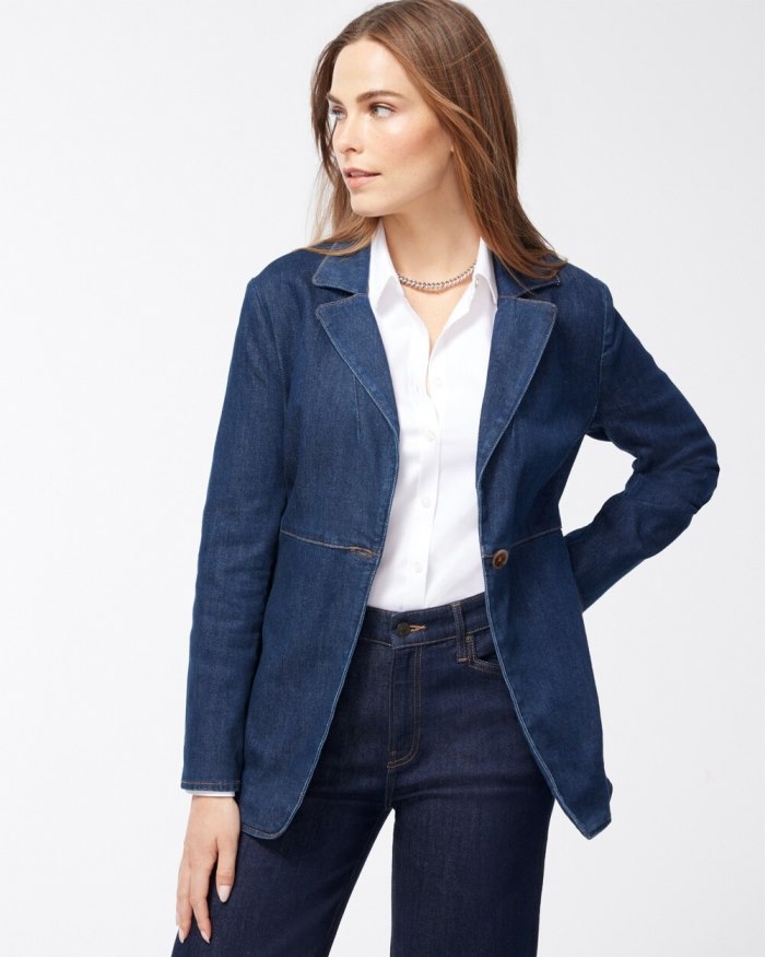 Chicos Denim Blazer - Sycamore Indigo Chicos Denim Blazer - Sycamore Indigo
