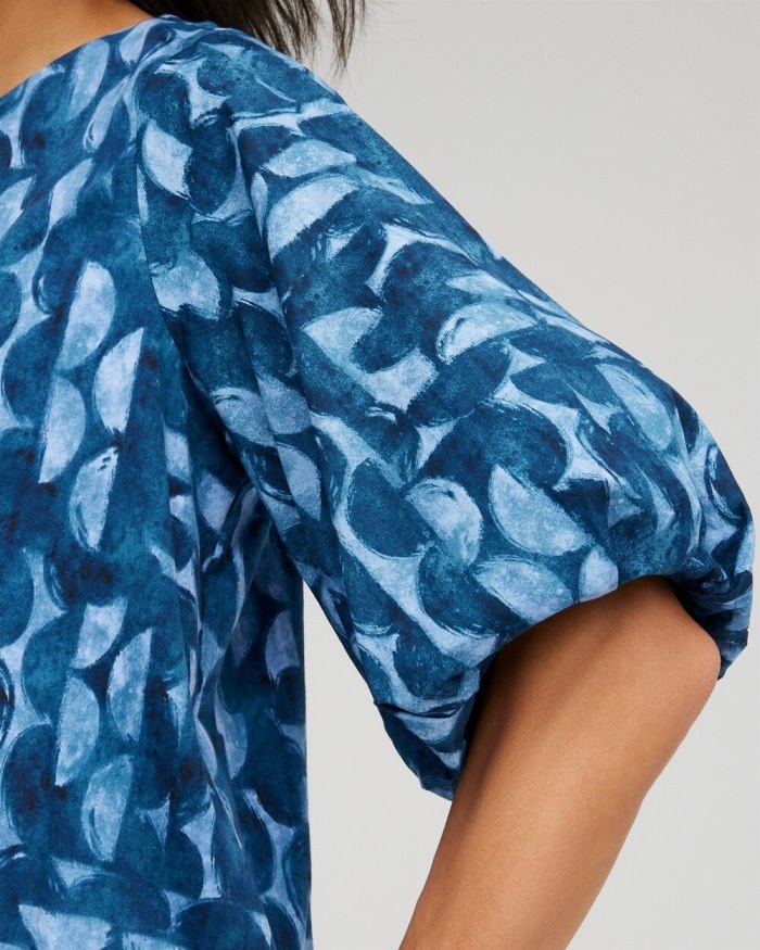 Chicos Half Moon Bubble Hem Top - Blue Veil Chicos Half Moon Bubble Hem Top - Blue Veil