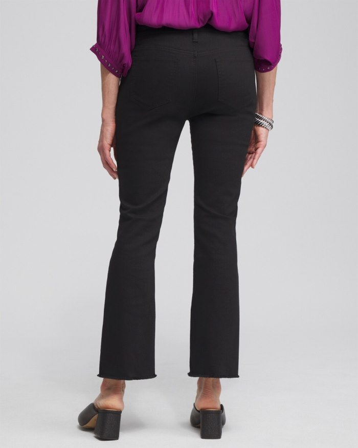 Chicos Girlfriend Fray Hem Kick Flare Jeans - Black Chicos Girlfriend Fray Hem Kick Flare Jeans - Black