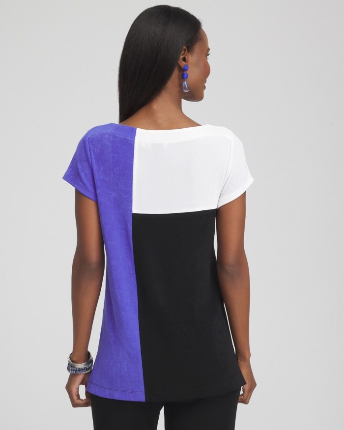 Chicos Travelers Colorblock Tunic - Purple Nightshade Chicos Travelers Colorblock Tunic - Purple Nightshade