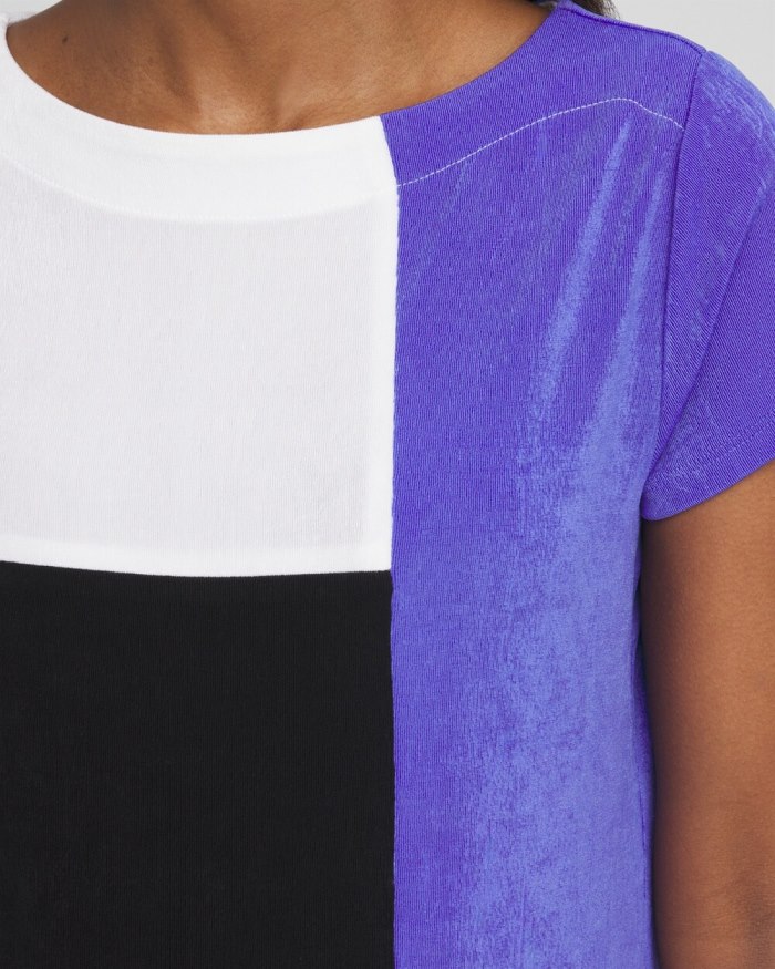Chicos Travelers Colorblock Tunic - Purple Nightshade Chicos Travelers Colorblock Tunic - Purple Nightshade