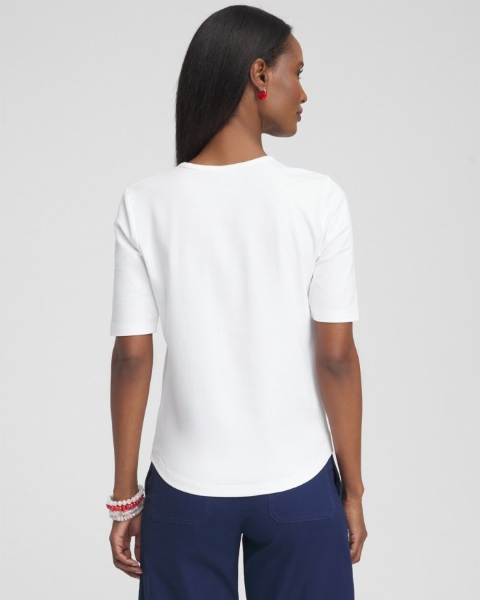 Chicos Embellished Flag Tee - Alabaster Chicos Embellished Flag Tee - Alabaster