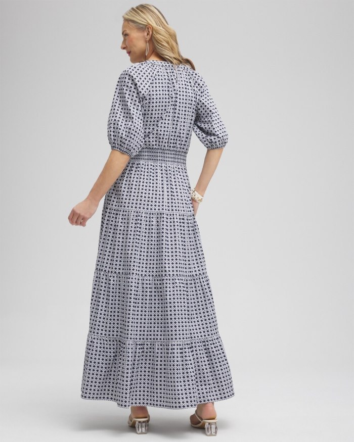 Chicos Poplin Basket Weave Maxi Dress - Classic Navy Chicos Poplin Basket Weave Maxi Dress - Classic Navy