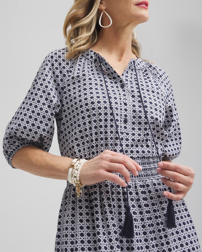 Chicos Poplin Basket Weave Maxi Dress - Classic Navy Chicos Poplin Basket Weave Maxi Dress - Classic Navy