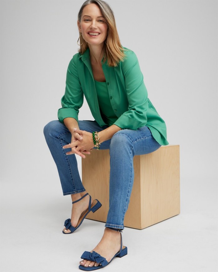 Chicos No Iron 3/4 Sleeve Shirt - Twisted Ivy Chicos No Iron 3/4 Sleeve Shirt - Twisted Ivy