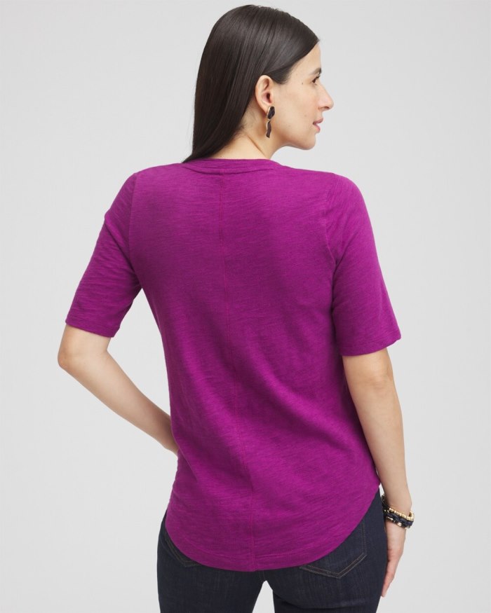 Chicos Elbow Sleeve A-line Tee - Olive Chicos Elbow Sleeve A-line Tee - Olive