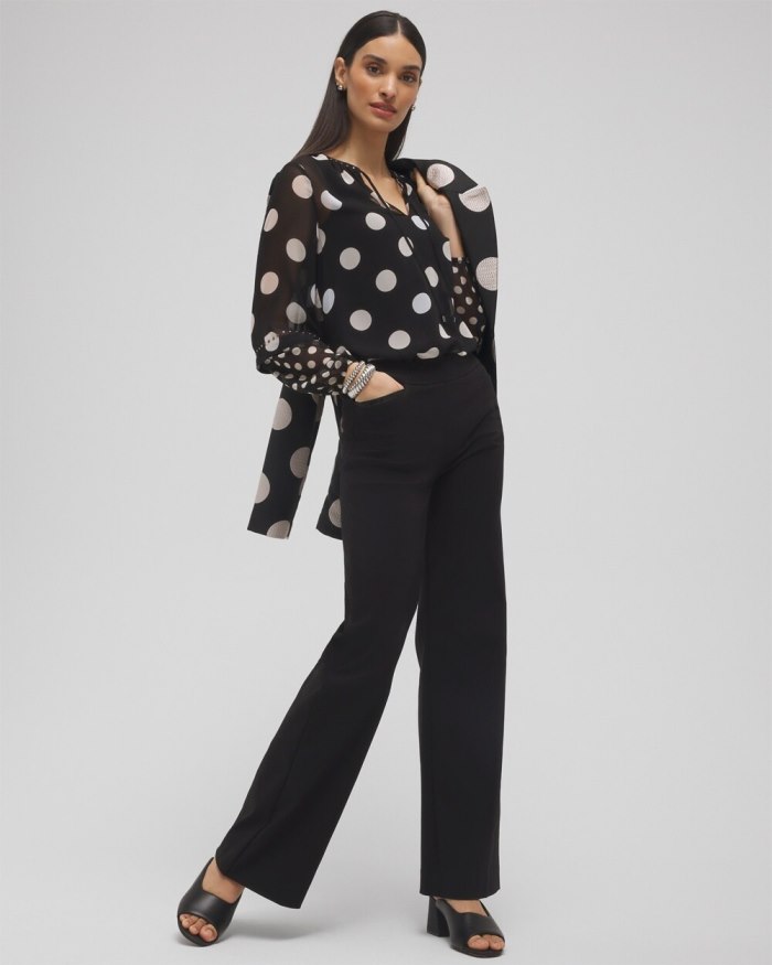 Chicos Studded Polka Dot Blouse - Black Chicos Studded Polka Dot Blouse - Black
