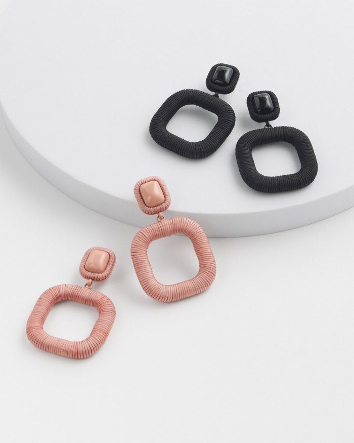 Chicos Pink Square Hoops - Pink Clay Chicos Pink Square Hoops - Pink Clay