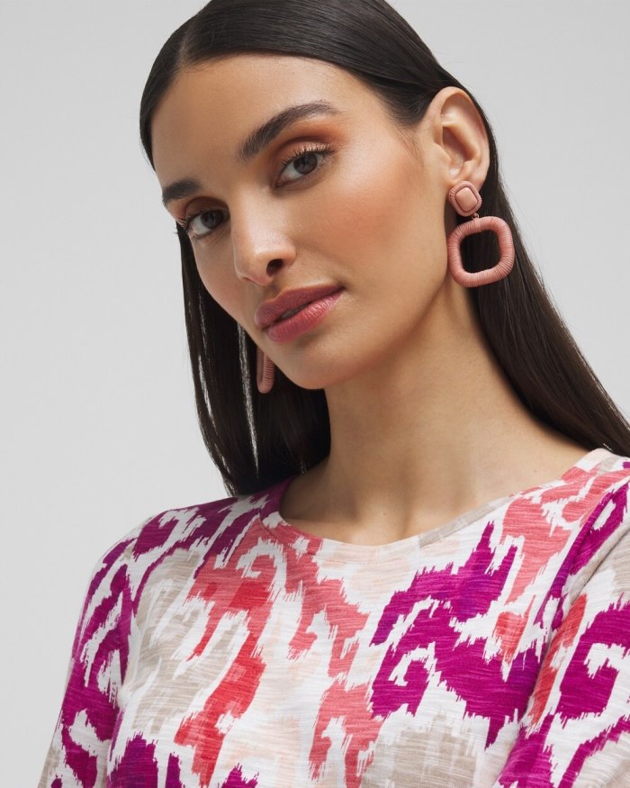 Chicos Pink Square Hoops - Pink Clay Chicos Pink Square Hoops - Pink Clay
