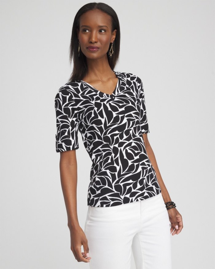 Chicos Modern Everyday V-neck Tee - Black Chicos Modern Everyday V-neck Tee - Black