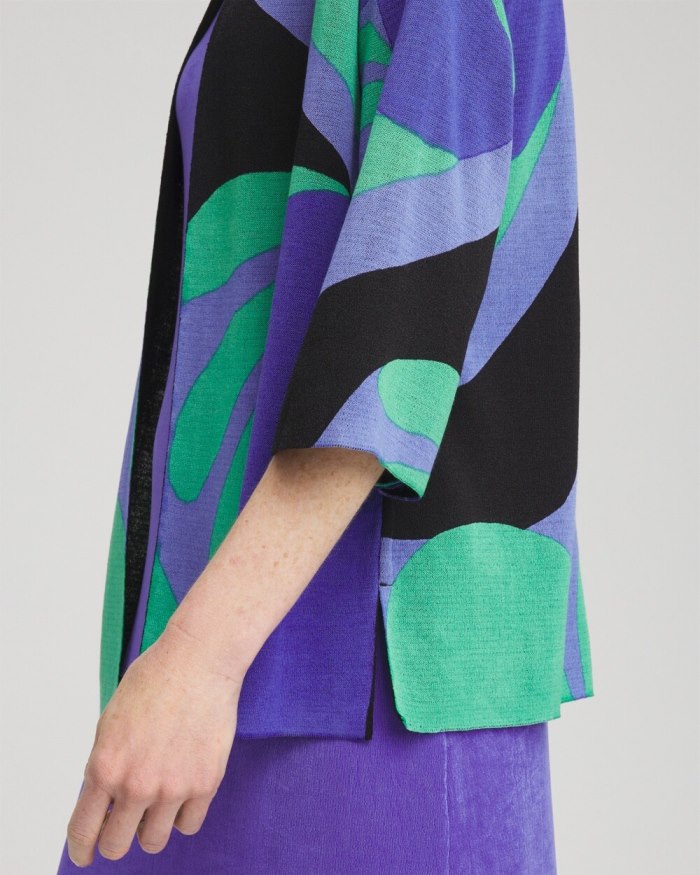 Chicos Travelers Abstract Kimono Cardigan - Purple Nightshade Chicos Travelers Abstract Kimono Cardigan - Purple Nightshade