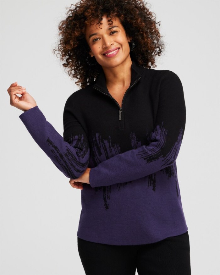 Chicos Zenergy Luxe Cashmere Blend Ombre Pullover - Black Chicos Zenergy Luxe Cashmere Blend Ombre Pullover - Black