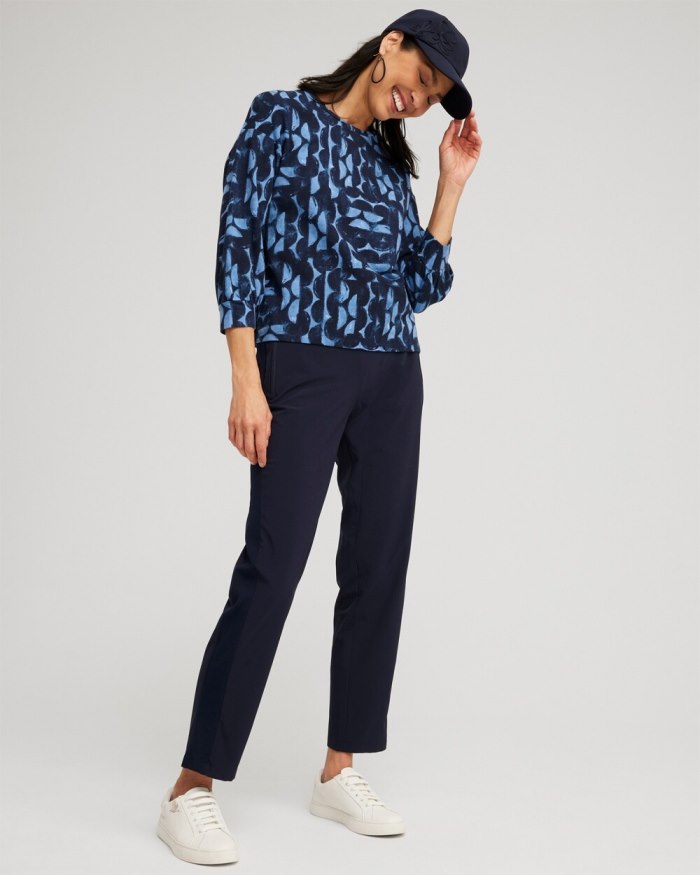 Chicos Zenergy Half Moon Print Pullover - Classic Navy Chicos Zenergy Half Moon Print Pullover - Classic Navy