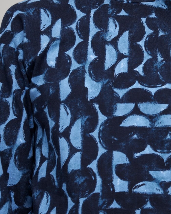 Chicos Zenergy Half Moon Print Pullover - Classic Navy Chicos Zenergy Half Moon Print Pullover - Classic Navy