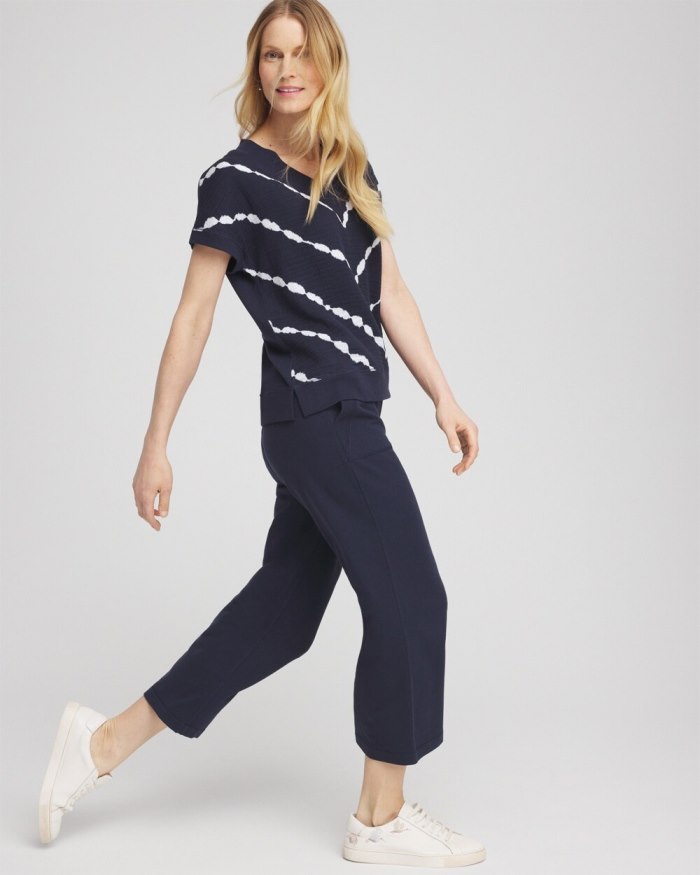 Chicos Zenergy French Terry Wide Leg Crops - Classic Navy Chicos Zenergy French Terry Wide Leg Crops - Classic Navy