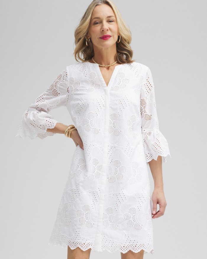 Chicos Lace Shift Dress - Alabaster Chicos Lace Shift Dress - Alabaster