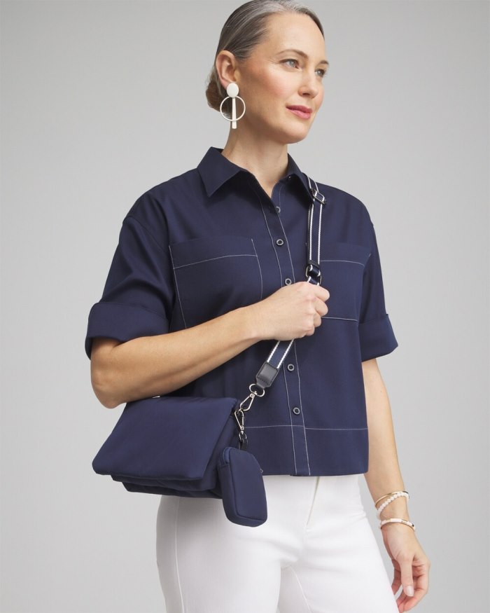 Chicos Mini Puffer Crossbody Bag - Classic Navy Chicos Mini Puffer Crossbody Bag - Classic Navy