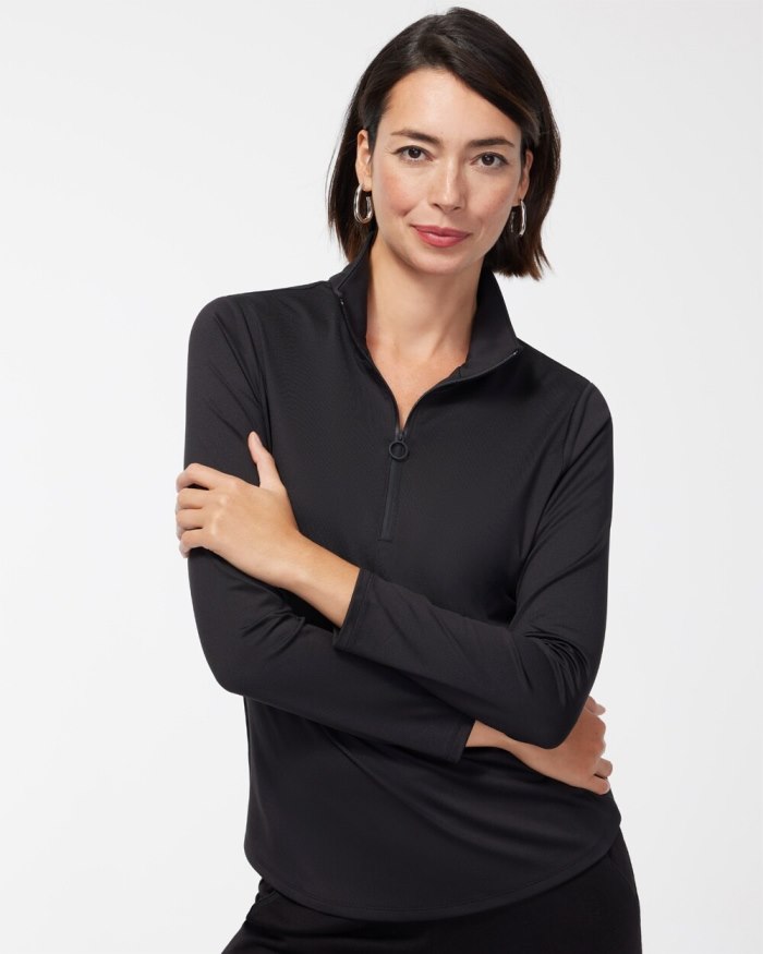 Chicos Zenergy UPF Half Zip Pullover - Black Chicos Zenergy UPF Half Zip Pullover - Black