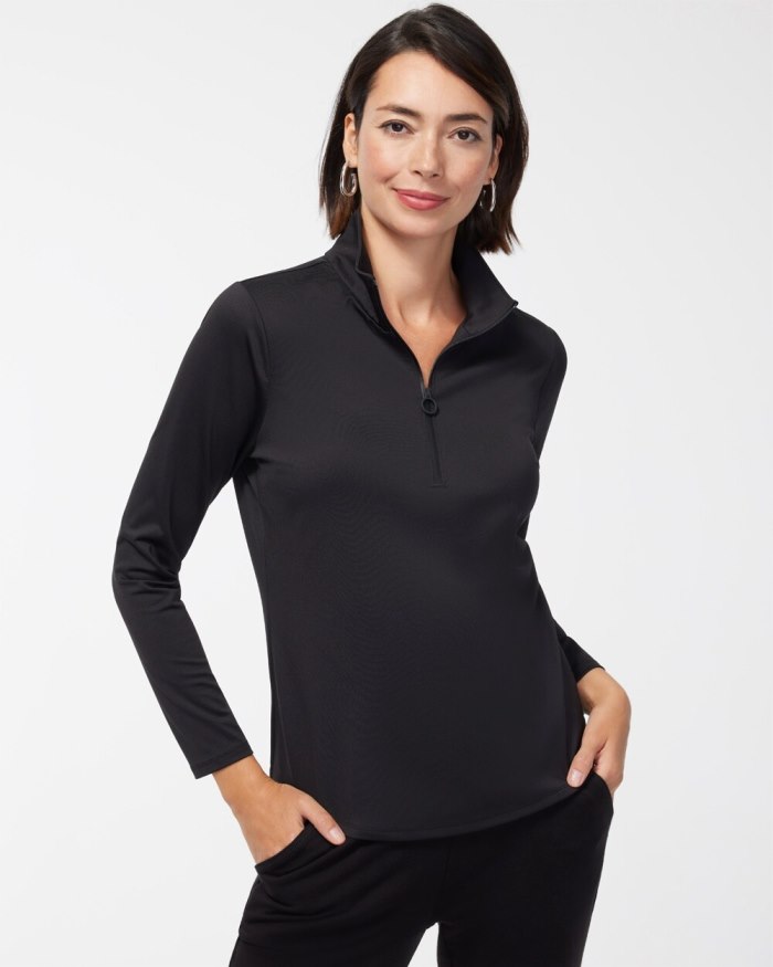 Chicos Zenergy UPF Half Zip Pullover - Black Chicos Zenergy UPF Half Zip Pullover - Black